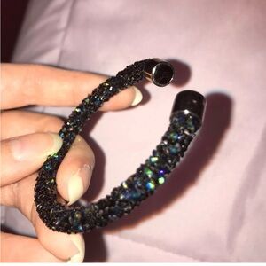 Multicolored black bangle bracelet